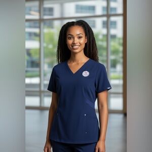 Dickies Women's V-Neck Top with Antimicrobial Fabric Large